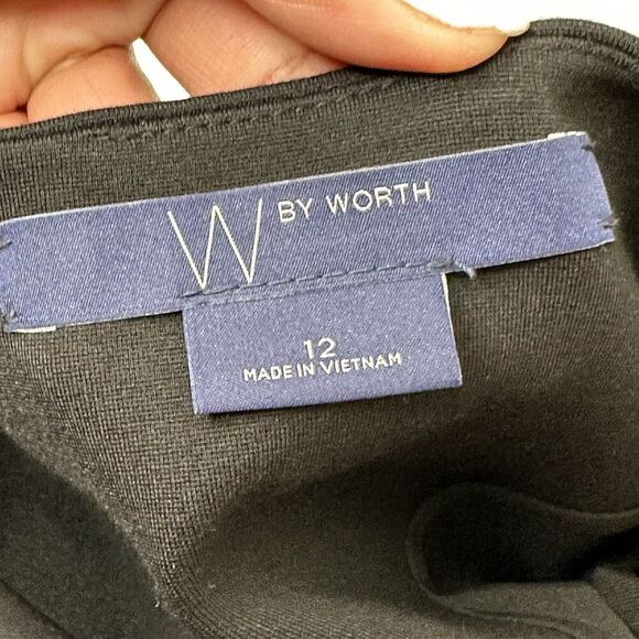W by Worth Sheath Dress Size 12 Elegant One-shoulder Rayon Nylon Stretch New - Picture 6 of 9